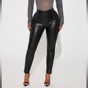 Faux leather leggings. High waisted faux leather leggings